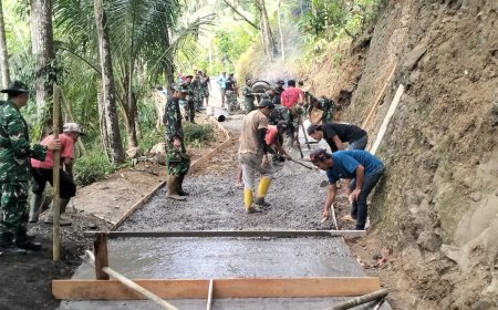 Semangat Gotong Royong Antar Rabat Beton TMMD Capai 12 Persen